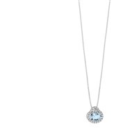 Necklace Comete Woman in White Gold Acquamarina 0.40 Ct GLQ274